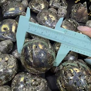 Prix de gros usine : Pierre de pyrite roulée, forme cœur, pierre de paume, pyramide, pour ornement Feng Shui - Product Image 4