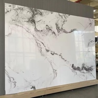 Panneau mural moderne en marbre et charbon de bambou, panneaux muraux en fibre de bambou PVC haute brillance et imperméables pour salon, cuisine, salle de bain
