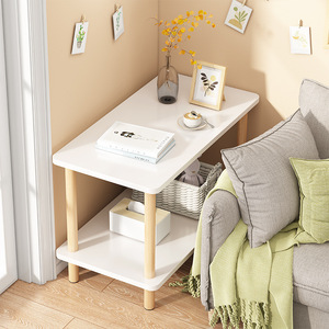 Creative <b>Small</b> Square <b>Table</b> Warm <b>White</b> Wood Top Storage Nightstand For Bedroom Apartment Minimalist Design - Product Image 1