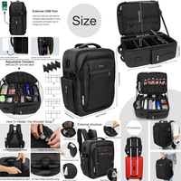 Sac à dos professionnel de grande capacité, souple, écologique, portable, pour les fournitures de barbier, étui à fermeture éclair pour les kits d'outils de coiffure