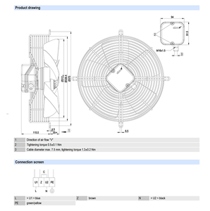 Ventilateur axial AC industriel ebm-papst S4E315-AC08-10 315 mm pour applications de ventilation et de refroidissement HVAC et de condenseurs - Product Image 2