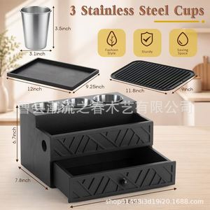 Estante de almacenamiento de herramientas de peluquería de madera de gran capacidad, estante de escritorio para secador de pelo, estante extraíble para maquillaje y cosméticos - Product Image 5