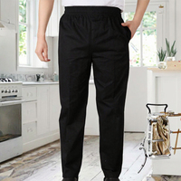 Pantalon de Chef Unisexe en Coton de Haute Qualité avec Ceinture Élastique pour Uniformes de Personnel de Restaurant et de Bar – Confortable et Détectable par la Détecteur de Métaux