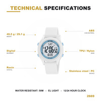 SKMEI 2669 Montre numérique de luxe personnalisée en gros à bas prix pour hommes, chronographe sportif, étanche 5 ATM, montres-bracelets sportives