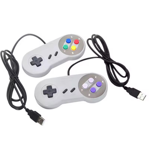 เกมแพดแบบมีสาย USB เข้ากันได้กับ <span class=keywords><strong>Nintendo</strong></span> NES PC MAC จอยสติ๊กแผงควบคุมเกมวินเทจสำหรับ SNES - Product Image 1