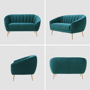 Fauteuil d'appoint HN-026 en velours vert rose capitonné couleur moutarde - Product Image 4