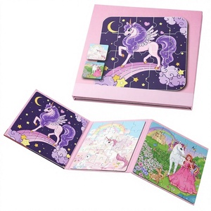 Libro de Rompecabezas Magnético de Unicornio 3 en 1, Plegable, para Niños Pequeños, Juego Educativo de Viaje - Product Image 4