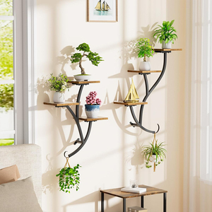 Jardinières murales pour plantes d'intérieur, <span class=keywords><strong>support</strong></span> mural à 3 niveaux pour plantes suspendues, étagères pour plantes de fenêtre intérieures pour le salon - Product Image 3