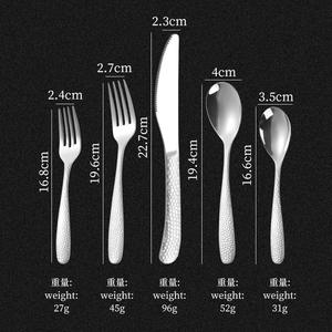 CJ316L Hammer Textured <b>Knife</b> <b>Fork</b> Spoon Set 316 Stainless Steel European Style Cutlery For Catering Steak Dinner - Product Image 5
