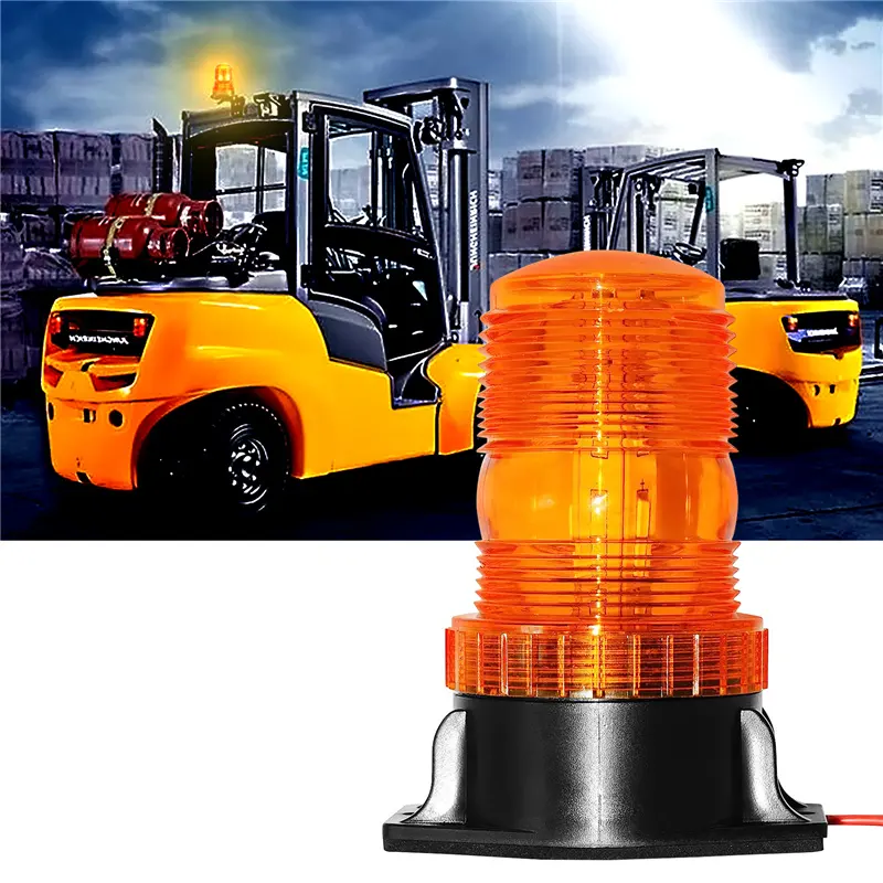 9-90V Flashing LED Truck Beacon Light Warning Strobe Light with Permanent Mount with Screws