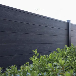 批发黑色花园隐私屏障边界围栏板木塑复合木塑花园建筑围栏