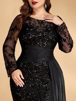 Robe de soirée grande taille pour femme, élégante, à taille haute, asymétrique, à sequins, style sirène, pour demoiselle d'honneur