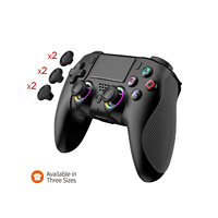 Manette de jeu sans fil avec joystick, gyroscope 6 axes, double vibration moteur, poignée antidérapante et résistante à la transpiration pour PS4