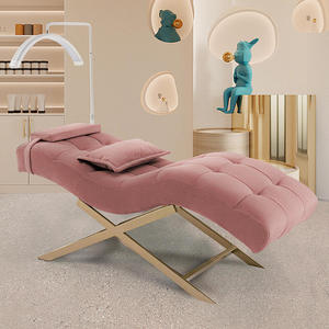 Cama de Extensión de Pestañas Moderna para Salón de Belleza, con Espuma Viscoelástica, Color Rosa, Eléctrica e Hidráulica - Product Image 3