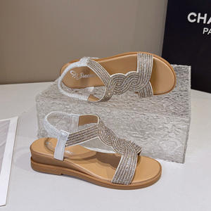 Sandalias de verano de una sola tira de seda satinada, sandalias de tacón alto estilo europeo, elegantes y modernas sandalias de tacón grueso para mujer - Product Image 4