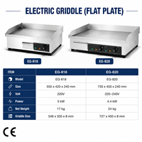 Plaque de cuisson électrique en acier inoxydable pour comptoir, gril plat commercial pour restaurant de restauration rapide