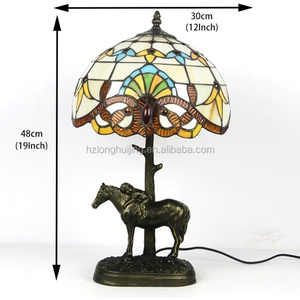 LongHuiJing 12 Inch European Baroque Lampshade Desk Lights Tiffany Glass Lamp Bedroom <b>Bedside</b> Home <b>Table</b> Lamps - Product Image 5