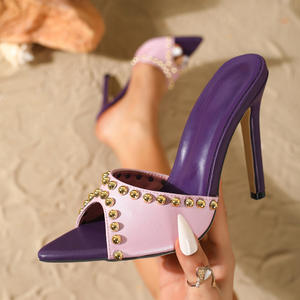 Sandalias de Tacón Alto con Punta en Pico y Diseño Color Block, Estilo Peep Toe, para Desfile de Moda 2026 - Product Image 6