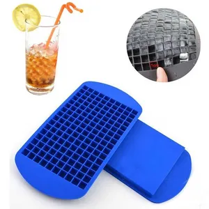 Heat Resistant Easy To Release Ice Cube Tray 160 Cavities Mini Square Shape Ice Tray Mold Food Grade Silicone Ice Trays With Lid