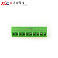 Bloc de bornes PCB en plastique à contact en laiton de style européen, espacement de 3,81 mm, pour fils >30 AWG, 10A 300V, connexion à vis en acier
