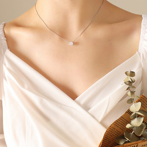 Elegante oro placcato 18K in acciaio inox Cubic Zirconia collana pendente alla moda matrimonio e fidanzamento gioielli di alta qualità - Product Image 2