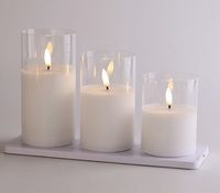 Bougie LED sans flamme en cire de paraffine 3D Mermei, rechargeable, pour la décoration de la maison