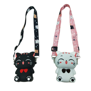 Refine Factory Cute Cat <strong>Design</strong> Fashion Food Grade Silicone Non-Toxic Waterproof Cross-Body <strong>Bag</strong> Zipper Cartoon <strong>Animal</strong> Inspired - Product Image 3