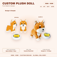 Peluche chien brodée personnalisée, jouet en peluche super doux rembourré de coton PP, poupée chien pour cadeau de fête pour enfants