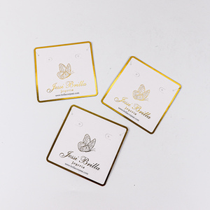 Cartes de présentation personnalisées en carton blanc pour colliers, bracelets, bijoux en or et argent, cartes pour boucles d'oreilles avec logo en feuille d'argent - Product Image 4