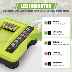 <span class=keywords><strong>Ryobi</strong></span> OP401 40V <span class=keywords><strong>Lithium</strong></span> Battery <span class=keywords><strong>Charger</strong></span> thay thế cho <span class=keywords><strong>Ryobi</strong></span> công cụ điện - Product Image 2