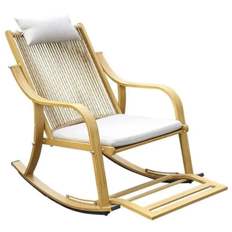 庭用バルコニープラスチック籐家具屋外モデル休憩アルミPE籐ロッキング怠惰な椅子