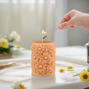 Moule en silicone 3D DIY pour bougie pilier en résine, motif fleur, pour décoration intérieure, moule à bougie parfumée - Product Image 3