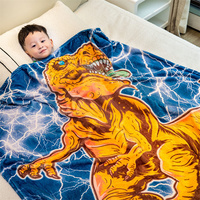 Couverture de dinosaure pour enfants de haute qualité de style américain Couverture pour enfants en flanelle Couverture lumineuse