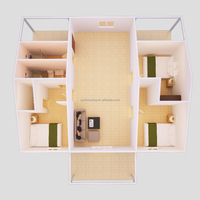 Maison préfabriquée à appartement unique avec différentes surfaces en panneau sandwich pour une utilisation carport