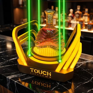 Customized Rechargeable <b>LED</b> Champagne Bottle Presenter Stainless Steel Bottle Glorifier Bottle Display with Laser <b>Lighting</b> - Product Image 1