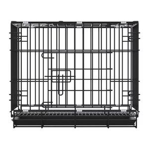 Dog Cage Steel Wire Rectangle Foldable For Small Medium Dogs Home Use With Tray - Product Image 2