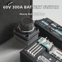 Interrupteur rotatif de déconnexion de batterie Sinasolar 60V 300A, en cuivre plaqué argent, robuste, rotation à 180°, affichage de la tension