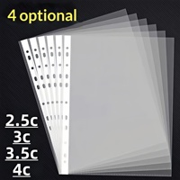 Fundas Protectoras Transparentes de PP con 11 Bolsillos para Hojas Sueltas A4, 2/4 Orificios, para Archivos y Almacenamiento
