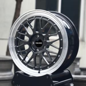 Jantes forgées en deux parties TITAN FORCE 20x9 20x12 5x114.3, jantes à rivets à profil profond, finition argent poli, compatibles Ferrari <span class=keywords><strong>458</strong></span> 488 Maserati - Product Image 3