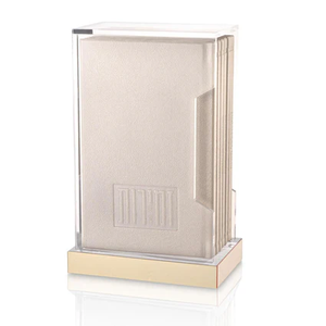 Ensemble de Zemiros Bencher de luxe en acrylique pour Shabbat et Yom Tov avec couvertures en cuir et base dorée, décoration de table juive pour Shabbat, Judaica - Product Image 1