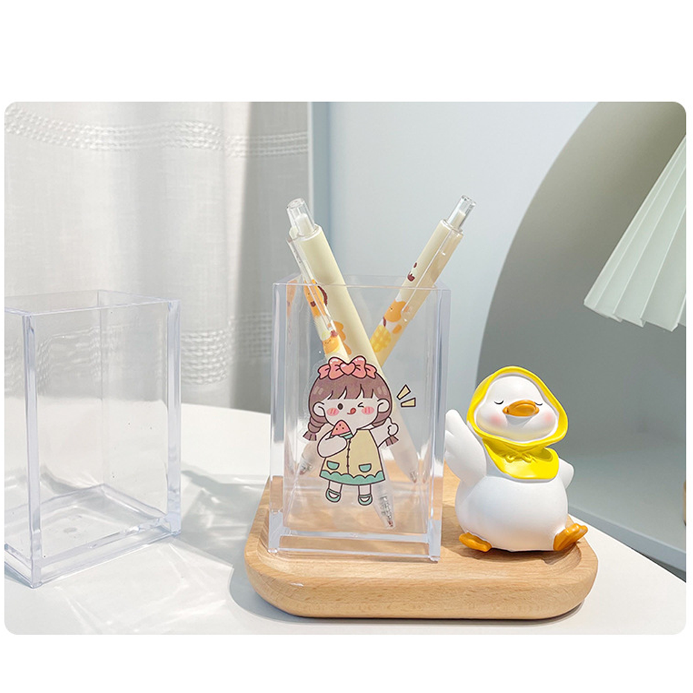 Оптовая продажа, канцелярские принадлежности, туба для хранения Премиум, матовая текстура, Настольный ящик для хранения кистей для макияжа, прозрачный акриловый держатель для ручек