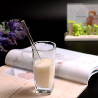 Meilleur vendeur mode café droit plié réutilisable boire jus de fruits pailles anniversaire couleur verre Transparent écologique