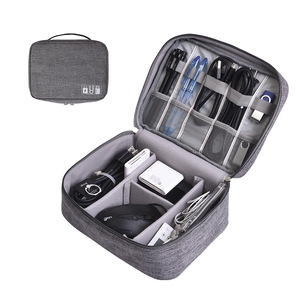 2021 Amazon Hot Sell Double Layers Travel Gadget Organizer Electronics Accessories Carry Bag Oxford Digital Storage Bags