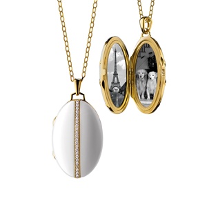 Newly Style Women <strong>Men's</strong> <strong>Locket</strong> Oval Black Ceramic <strong>Locket</strong> Necklace Sterling Silver 925 Metal With <strong>Chain</strong> <strong>Locket</strong> <strong>Men</strong> - Product Image 2