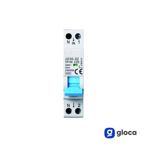 Disjoncteur miniature Gloca JX30-32 1P+N 25A 240V 6kA Montage sur rail DIN pour les foyers - Product Image 4