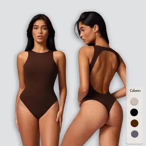 2024 New Summer Women's Shapers Slim Tight Yoga Backless Sexy Body Shaping Triangle Bodysuit Shapewear For Woman