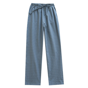 <span class=keywords><strong>Pantalon</strong></span> de <span class=keywords><strong>pyjama</strong></span> décontracté en coton lavé tricoté pour <span class=keywords><strong>homme</strong></span>, fin, style japonais à carreaux, coupe ample, <span class=keywords><strong>grande</strong></span> <span class=keywords><strong>taille</strong></span>, pour la maison, printemps, automne, été - Product Image 5