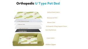 Cozy Orthopedic Bolster Sofa <strong>Bed</strong> for <strong>Dogs</strong> &amp; Cats Luxury Rectangle <strong>Bed</strong> with Linen &amp; Sponge <strong>Fashionable</strong> Full Support Design - Product Image 2