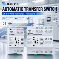 CHYT 220V 2 pôles 4 pôles 63A ATS Commutateur de transfert automatique double alimentation pour boîtier étanche sur rail DIN