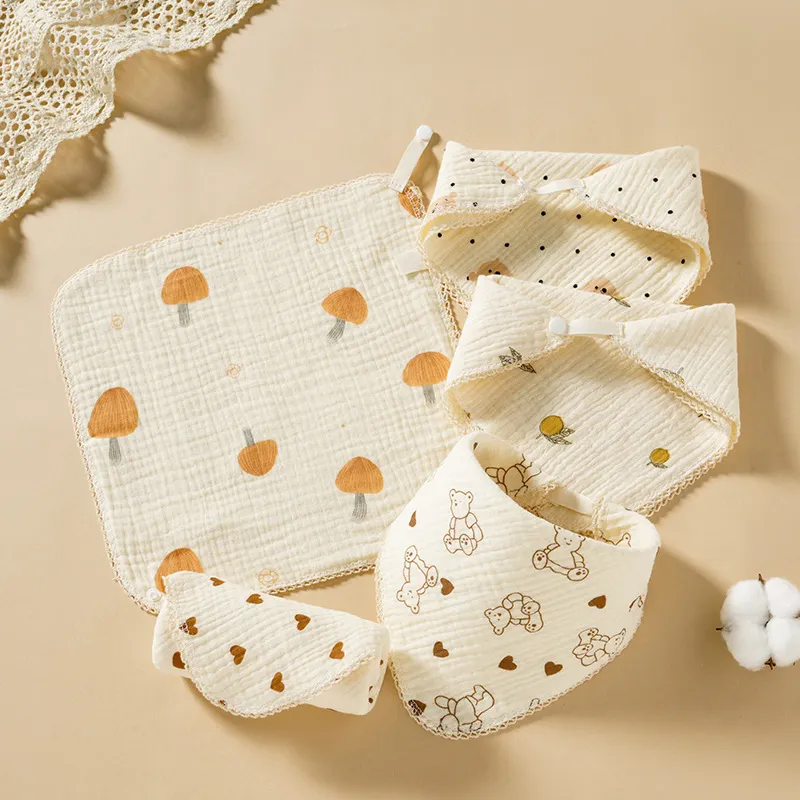 OEM China Wholesale Baby Bandana Bibs Eating Drooling Teething Set Bib Cotton Low Price Organic Cotton Bib Supplier